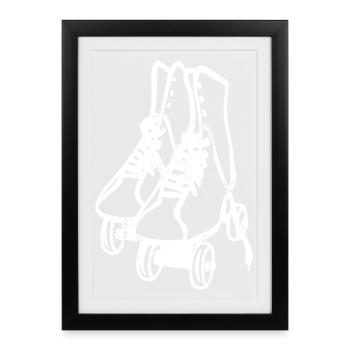 Retro Roller Skates - Framed poster (27 × 37 cm) - black - Front