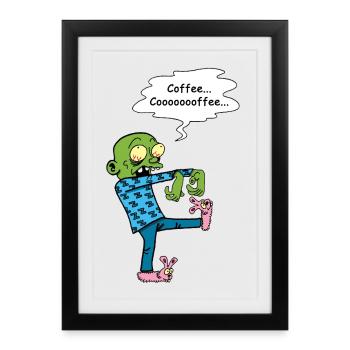 Need a coffee - Framed poster (27 × 37 cm) - black - Front