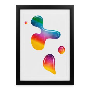 Flowing Paint Bubbles – Lava Lamp Magic - Framed poster (27 × 37 cm) - black - Front