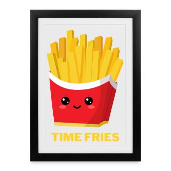 Time Fries - Framed poster (27 × 37 cm) - black - Front
