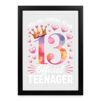 13th birthday teenager gift - Framed poster (27 × 37 cm) - black - Front