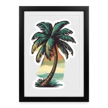 Palm tree - Framed poster (27 × 37 cm) - black - Front