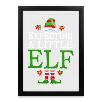 Révélation du sexe de Noël du futur papa - Affiche encadrée (27 × 37 cm) - noir - Devant