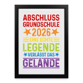 Remise des diplômes de l'école primaire 2026 - Affiche encadrée (27 × 37 cm) - noir - Devant
