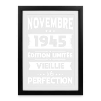 80th Birthday - November 1945 Perfection - Framed poster (27 × 37 cm) - black - Front