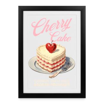 Cherries Cherry Pie Baking Gift - Framed poster (27 × 37 cm) - black - Front