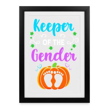Révélation du sexe Halloween future maman - Affiche encadrée (27 × 37 cm) - noir - Devant