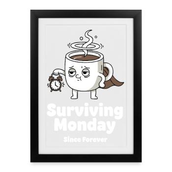 Monday Survival Coffee Mug Hero - Framed poster (27 × 37 cm) - black - Front