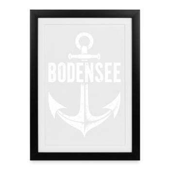 Bateau de vacances au lac de Constance - Affiche encadrée (27 × 37 cm) - noir - Devant