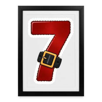Red Seven with Belt - Framed poster (27 × 37 cm) - black - Front