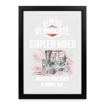 Le motif de l’ironie du cariste fou - Affiche encadrée (27 × 37 cm) - noir - Devant
