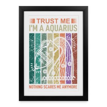 Signe du zodiaque Verseau - Affiche encadrée (27 × 37 cm) - noir - Devant