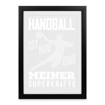 Handball Joueurs Handball Handball Cadeaux - Affiche encadrée (27 × 37 cm) - noir - Devant