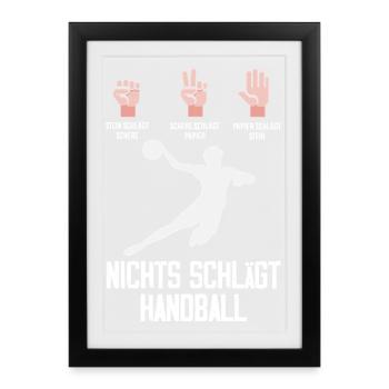 Handball Joueurs Handball Handball Cadeaux - Affiche encadrée (27 × 37 cm) - noir - Devant