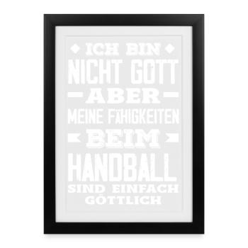 Handball Joueurs Handball Handball Cadeaux - Affiche encadrée (27 × 37 cm) - noir - Devant