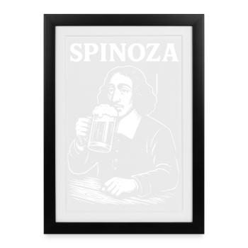 Spinoza Beer Philosopher - Framed poster (27 × 37 cm) - black - Front