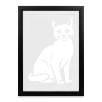 Cat Cats Vector Art Design - Framed poster (27 × 37 cm) - black - Front