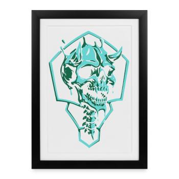Torn Emerald Skull - Framed poster (27 × 37 cm) - black - Front