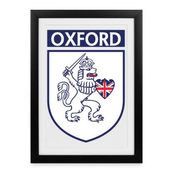 Écusson de la couronne du Lion avec Union Jack - Affiche encadrée (27 × 37 cm) - noir - Devant