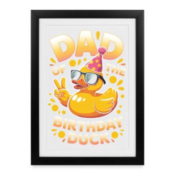 Papa du canard d’anniversaire - Affiche encadrée (27 × 37 cm) - noir - Devant