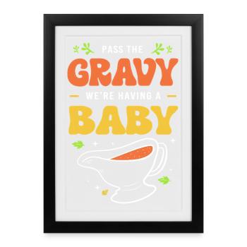 Thanksgiving Gender Reveal Future Maman - Affiche encadrée (27 × 37 cm) - noir - Devant