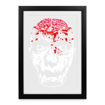Bloody zombie face - Framed poster (27 × 37 cm) - black - Front