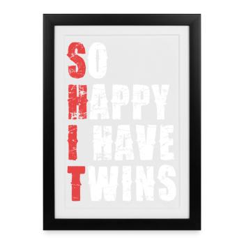 Twins Cheers Shirt disant - Affiche encadrée (27 × 37 cm) - noir - Devant