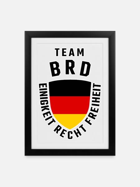 Team BRD Deutschland - Gerahmtes Poster (27 × 37 cm) - Schwarz