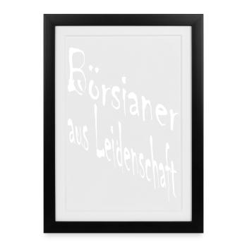 Passionate stock market traders - Framed poster (27 × 37 cm) - black - Front
