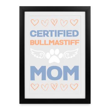 Bullmastiff Mama Certified - Framed poster (27 × 37 cm) - black - Front