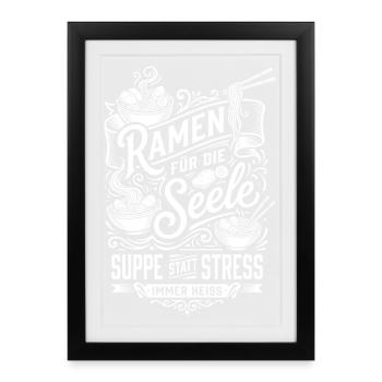 Ramen pour l’âme - Affiche encadrée (27 × 37 cm) - noir - Devant