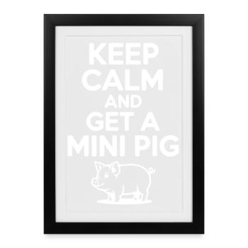 Reste calme et un cochon - Affiche encadrée (27 × 37 cm) - noir - Devant