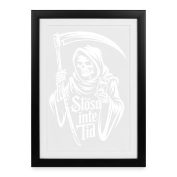 Horloge de l’Ange de la Mort – Ne Perdez Pas De Temps - Affiche encadrée (27 × 37 cm) - noir - Devant