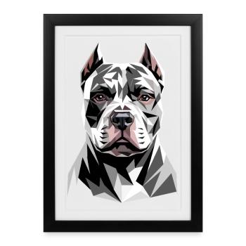 Pitbull Bulldog Pittie American Pitbull Terrier - Framed poster (27 × 37 cm) - black - Front