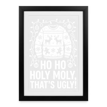 Ho Ho Sacred Ugly Sweater Scene - Framed poster (27 × 37 cm) - black - Front