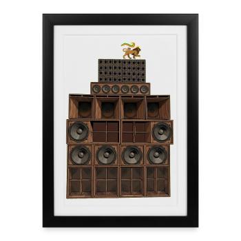 Reggae sound system - Framed poster (27 × 37 cm) - black - Front