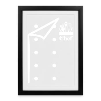 Funny Chef Head Chef Baker Chef Uniform With Tools - Framed poster (27 × 37 cm) - black - Front
