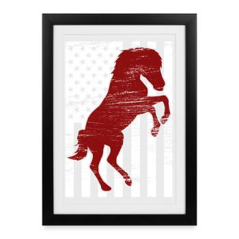 4th of July USA Horse Riding - Framed poster (27 × 37 cm) - black - Front