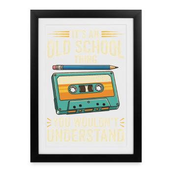 Old School Cassette Design – Retro Mixtape - Framed poster (27 × 37 cm) - black - Front