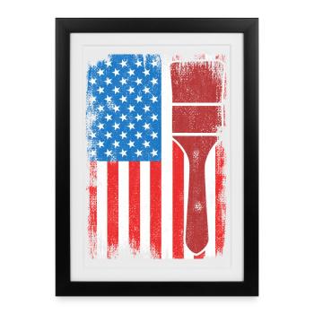 U.S. Patriotic Painter - Framed poster (27 × 37 cm) - black - Front
