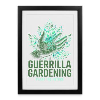 Jardinage de guérilla - Affiche encadrée (27 × 37 cm) - noir - Devant