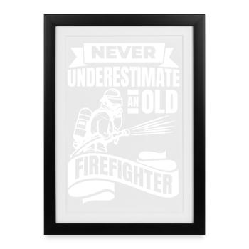 Fire Brigade Grandpa - Framed poster (27 × 37 cm) - black - Front