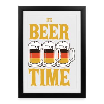 Funny beer saying - Framed poster (27 × 37 cm) - black - Front