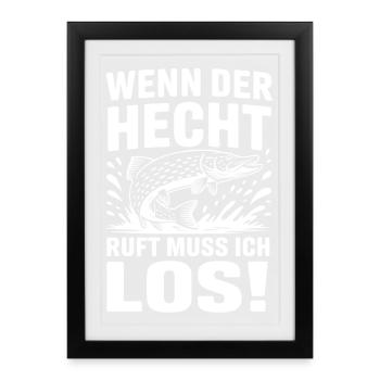 Der Hecht ruft! - Gerahmtes Poster (27 × 37 cm) - Schwarz - Vorne