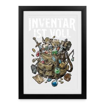 Inventar ist voll - Gerahmtes Poster (27 × 37 cm) - Schwarz - Vorne