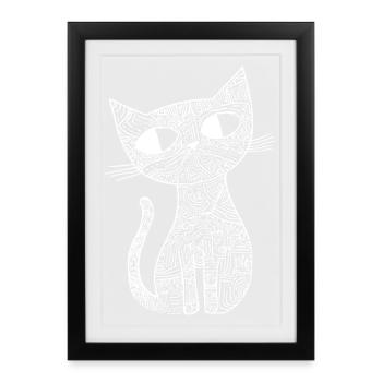 Cat Sketch - Framed poster (27 × 37 cm) - black - Front