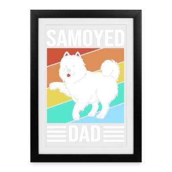 Samoyède - Affiche encadrée (27 × 37 cm) - noir - Devant