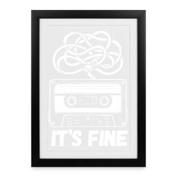 C’est acceptable de dire cassette rétro audio musique vintage - Affiche encadrée (27 × 37 cm) - noir - Devant
