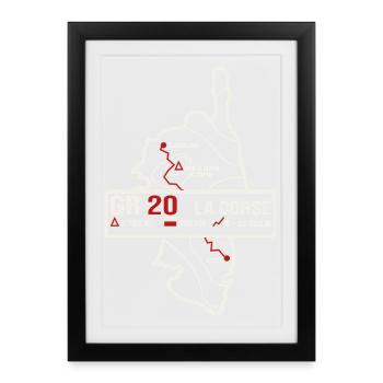 GR20 Corse randonne cadeau randonneur - Affiche encadrée (27 × 37 cm) - noir - Devant