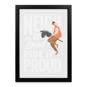 Cheval de Hobby Ride It Proud - Affiche encadrée (27 × 37 cm) - noir - Devant